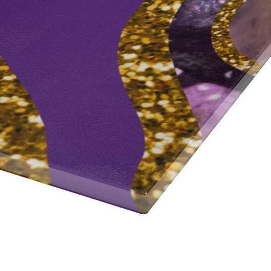 Paarse en goudgetijden Glitter Snijplank (Hoek)