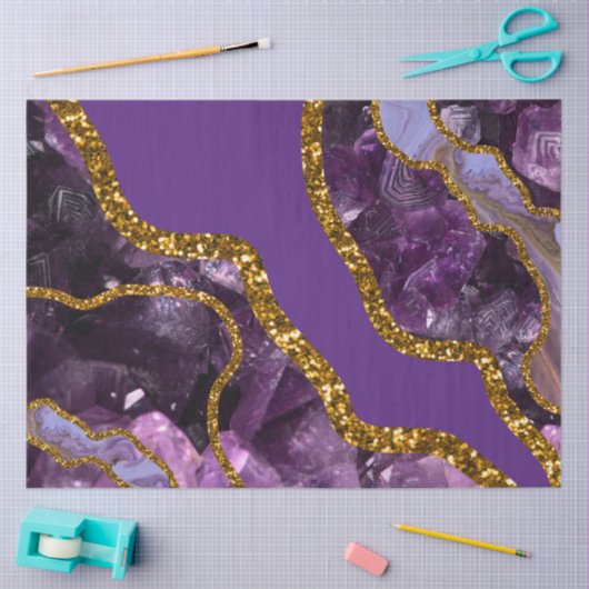 Paarse en goudgetijden Glitter Tissuepapier (Craft)