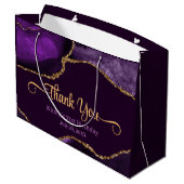 Paarse en goudglitter Agate Birthday Hartelijk dan Groot Cadeauzakje (Achterkant Gekanteld)