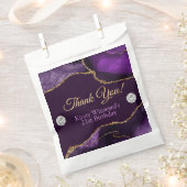 Paarse en goudglitter Agate Birthday Party Bedankzakje (Geknipt)