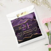 Paarse en goudglitter Agate Marble 21 september Bedankzakje (Gezegeld)