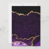 Paarse en goudglitter Agate Marmer Wedding Kaart (Achterkant)