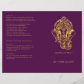 Paarse en goudglitter Hindu Wedding Programme (Voorkant)