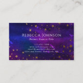 Paarse en goudglitter visitekaartje (Achterkant)