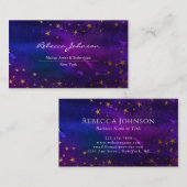 Paarse en goudglitter visitekaartje (Voorkant / Achterkant)