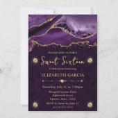Paarse en goudglitterAgate Sweet 16 Kaart (Voorkant)