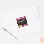 Paarse en goudglitterscheuren zoete zestien vierkante sticker (Envelop)