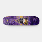 Paarse en goudgraffiti Skull King Skateboard (Horizontaal)