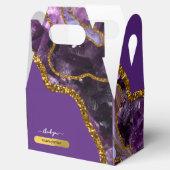 Paarse en goudgrijze geode glitter Hartelijk dank Bedankdoosjes (Geopend)