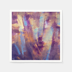 Paarse en goudhoudende Abstracte olieverf Metaalol Servetten