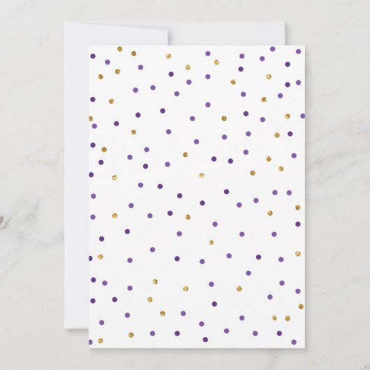 Paarse en goudhoudende Confetti Verpleegkundige Af Kaart (Achterkant)
