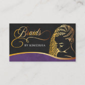 Paarse en goudhoudende luchtvleksalon Busine Visitekaartje (Voorkant)
