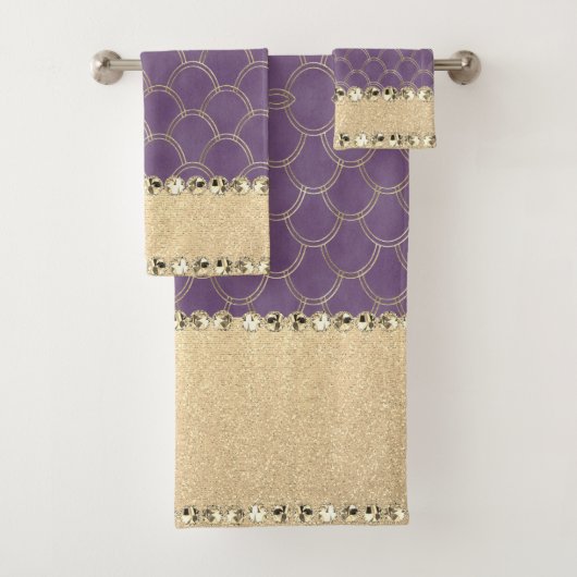 Paarse en goudhoudende olierampen bad handdoek (Insitu)