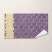 Paarse en goudhoudende olierampen bad handdoek (Handdoek)