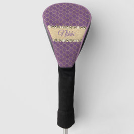 Paarse en goudhoudende olierampen golfheadcover