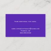 Paarse en goudhoudende palmakerij visitekaartje (Achterkant)