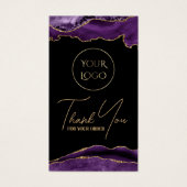 Paarse en goudhoudende verpakking visitekaartje (Voorkant)