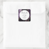 Paarse en goudkleurige Glitter Marble Hartelijk da Vierkante Sticker (Tas)