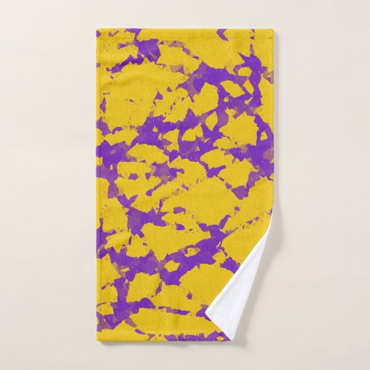 Paarse en goudkleurige kleuren bad handdoek (Handdoek)