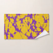 Paarse en goudkleurige kleuren bad handdoek (Handdoek)