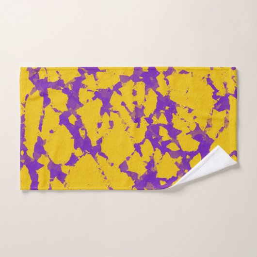 Paarse en goudkleurige kleuren bad handdoek (Handdoek)