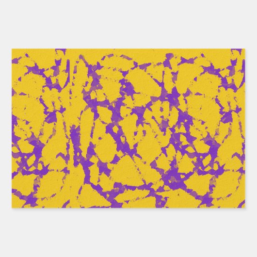 Paarse en goudkleurige kleuren inpakpapier vel (Voorkant)