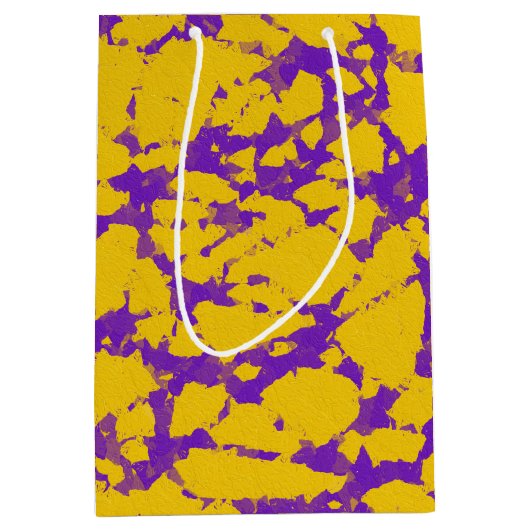Paarse en goudkleurige kleuren medium cadeauzakje (Voorkant)