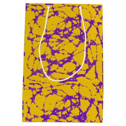 Paarse en goudkleurige kleuren medium cadeauzakje (Achterkant)
