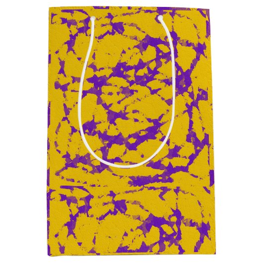 Paarse en goudkleurige kleuren medium cadeauzakje (Voorkant)