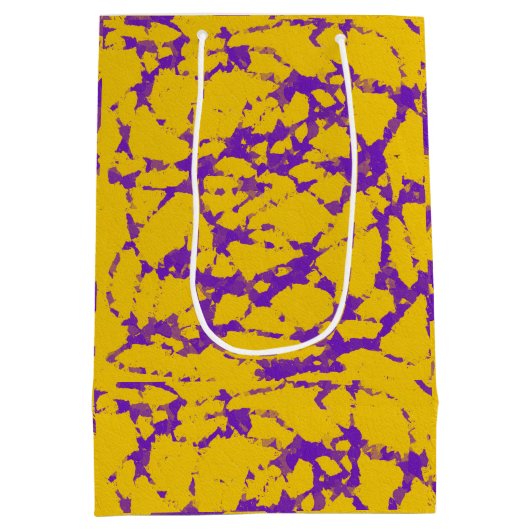 Paarse en goudkleurige kleuren medium cadeauzakje (Achterkant)