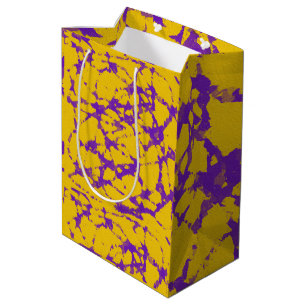 Paarse en goudkleurige kleuren medium cadeauzakje