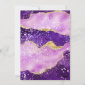 Paarse en goudkleurige marmer Agate Wedding Kaart (Achterkant)