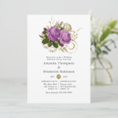 Paarse en goudkleurige repetitie kaart (Staand voorkant)