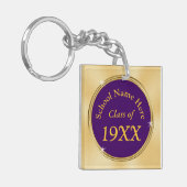 Paarse en goudkleurige reünie-cadeaus, speciaal aa sleutelhanger (Voorkant Links)