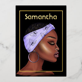 Paarse en goudkoortsfeest folie uitnodiging