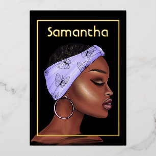 Paarse en goudkoortsfeest folie uitnodiging