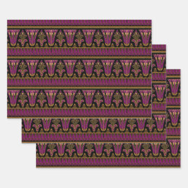 Paarse en goudkunst Deco Inpakpapier Vel