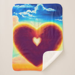 Paarse en goudkunst in de Sky Sherpa Blanket Deken