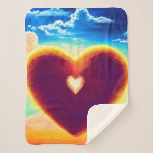 Paarse en goudkunst in de Sky Sherpa Blanket Deken (Voorkant)