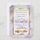 Paarse en goudlavendeweddenschappen kaart (Voorkant)