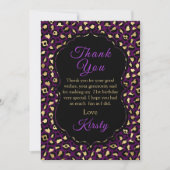 Paarse en goudluipaard - Birthday-party Bedankkaart (Voorkant)