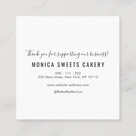 paarse en goudmakreel dank u visitekaartje (Achterkant)