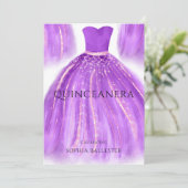 Paarse en goudmakreelpartij kaart (Staand voorkant)