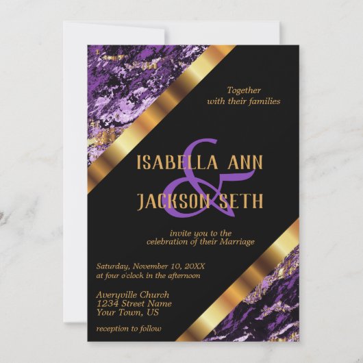 Paarse en goudmarmer kaart (Voorkant)