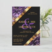 Paarse en goudmarmer kaart (Staand voorkant)