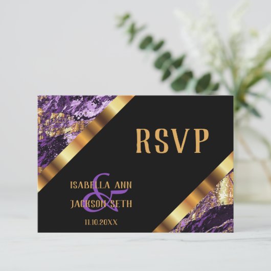 Paarse en goudmarmer - RSVP (Staand voorkant)