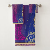 Paarse en goudMarokkaanse Arabische Belly Dansende Bad Handdoek (Insitu)