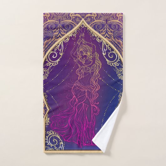 Paarse en goudMarokkaanse Arabische Belly Dansende Bad Handdoek (Handdoek)