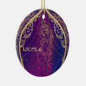 Paarse en goudMarokkaanse Arabische Belly Dansende Keramisch Ornament (Rechts)