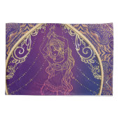 Paarse en goudMarokkaanse Arabische Belly Dansende Kussensloop (Achterkant)